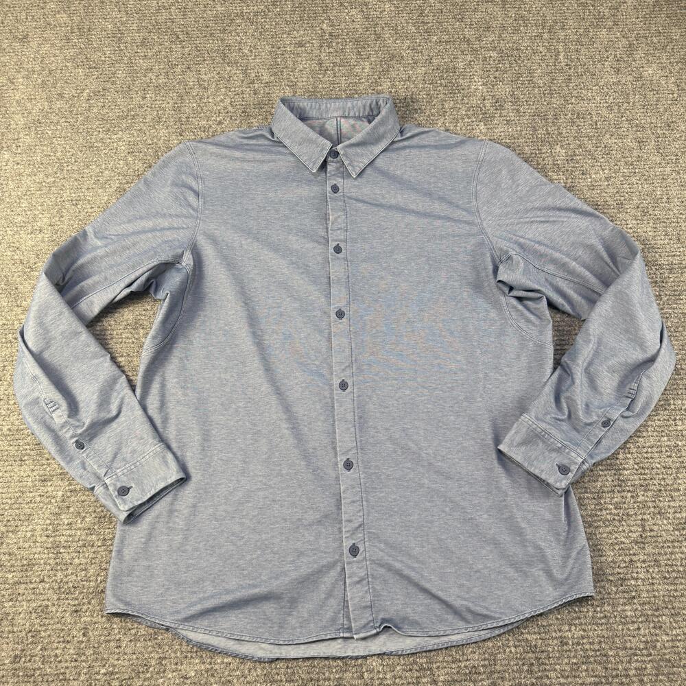 Lululemon Shirt Mens XL Blue Long Sleeve Button Front Casual Athletic